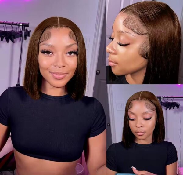 Bob lisse marron 10" – Image 2
